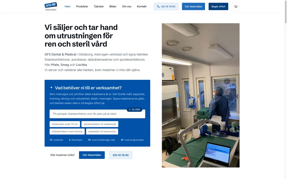 GFS Dental & Medical, screenshot