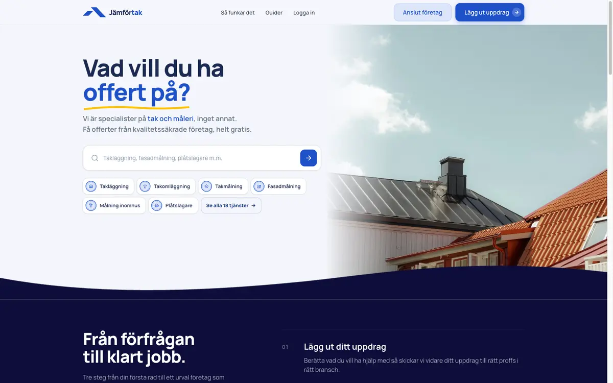 Jämförtak, screenshot