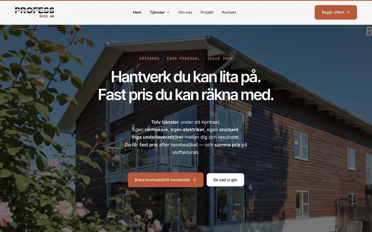 Profess Bygg, screenshot