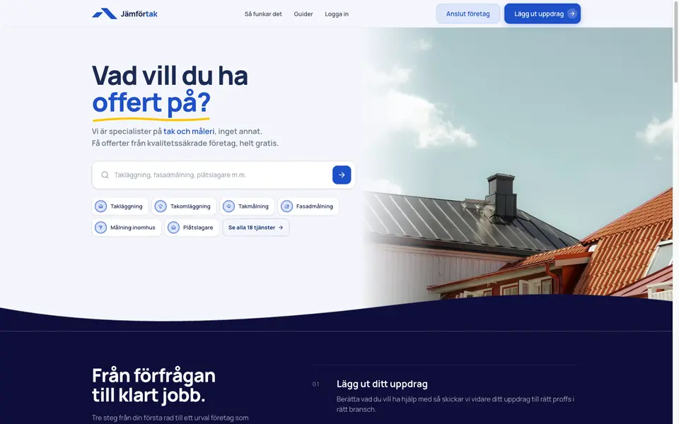 Jämförtak, screenshot