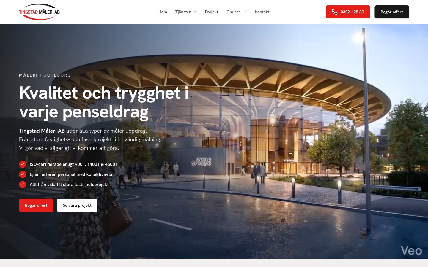 Tingstad Måleri AB – screenshot